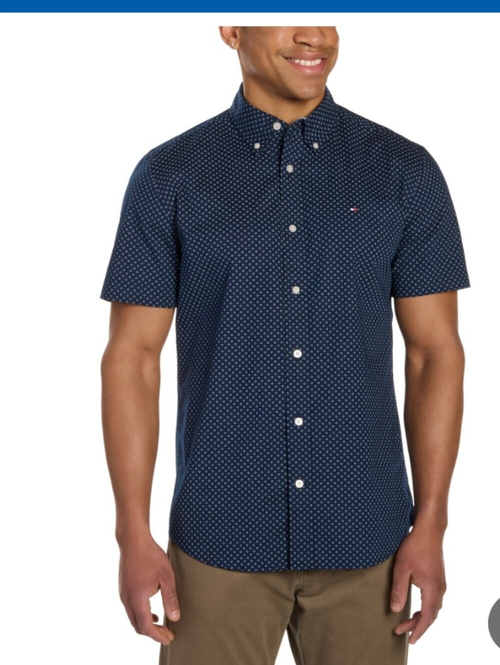 (6)Tommy Hilfiger Men's  Short-Sleeve  Button-Down Shirt